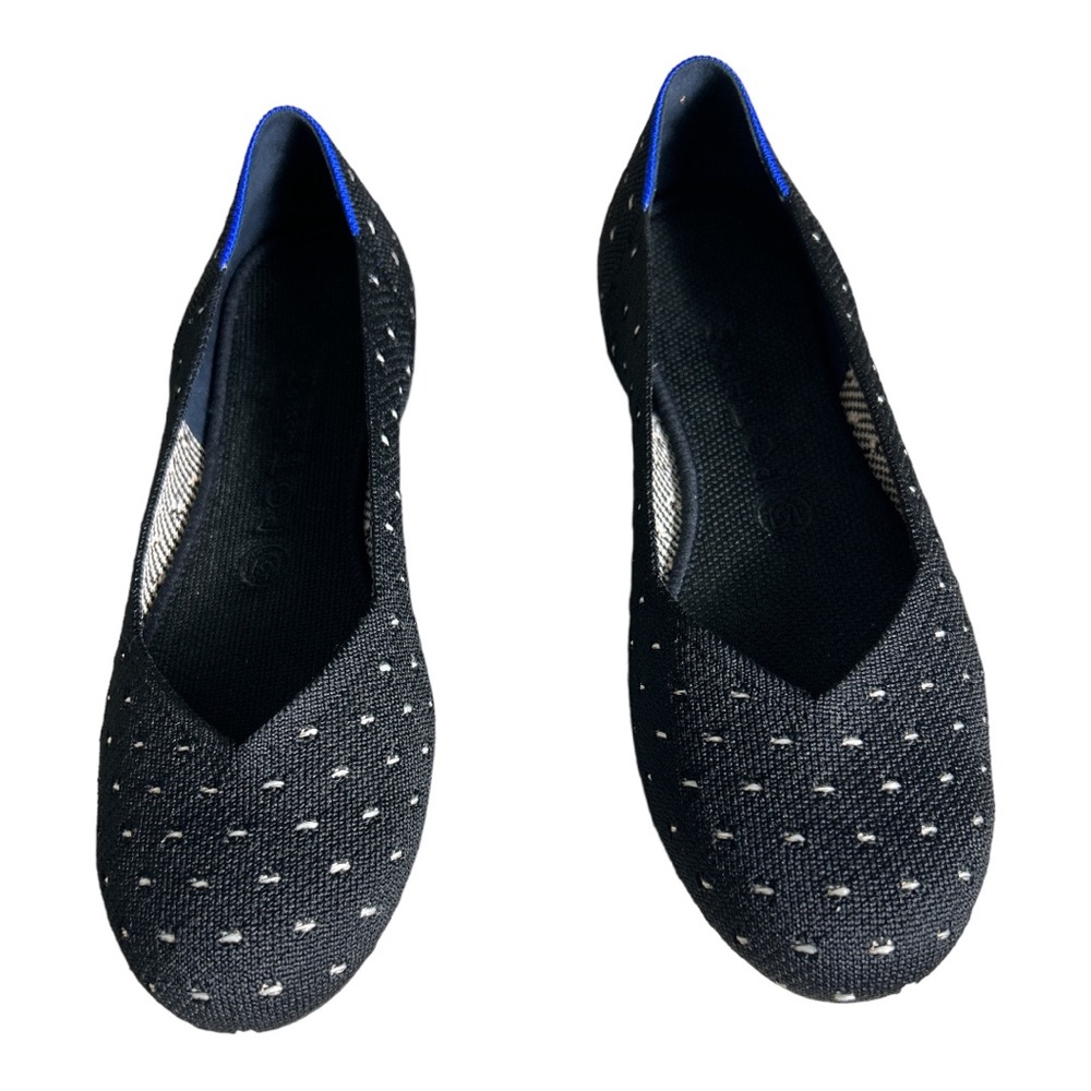 Rothy’s The Flat Ivory Dot Rounded Toe Size 8.5